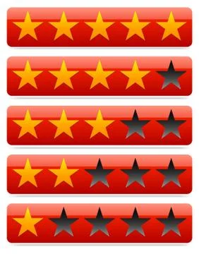 Red star rating template Stock Illustration