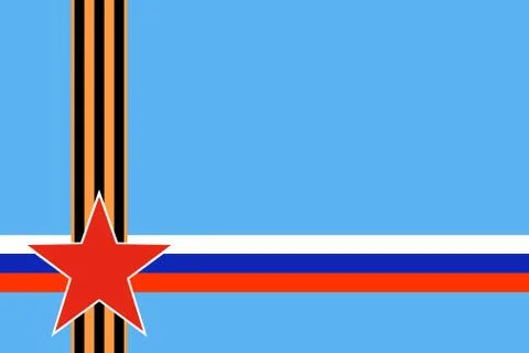 Red star of Russian armed forces with intersection St. George ribbon Stock Illustration