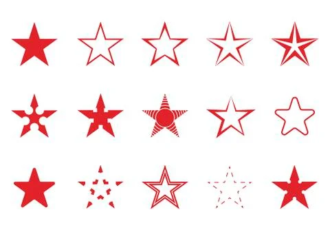 Red star set Stock Illustration
