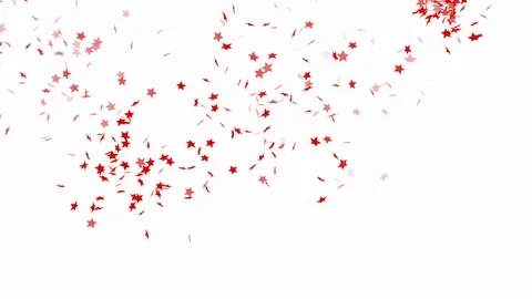 Red star shape confetti - loop, alpha channels, 4K Stock Footage 94316409