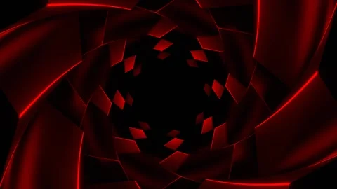 Red Star Shape Spiral Background VJ Loop in 4K Stock Footage 263650175