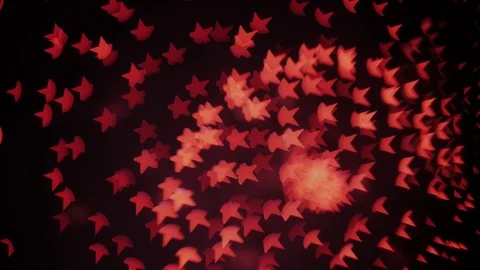 Red star shaped Bokeh at real fireworks. Stock Footage 123360461