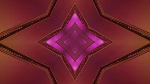 Red star shaped tunnel 3D illustration Stock Illustration