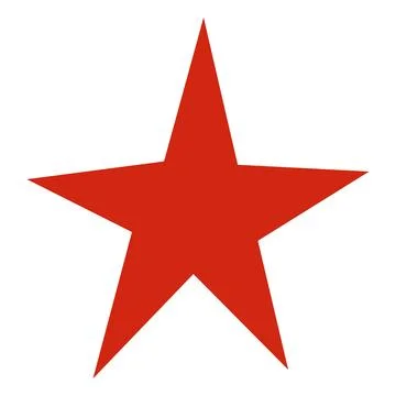 Red star spark shape vector icon, five-pointed star, festive shine silhouette Stock Illustration