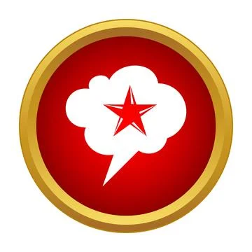 Red star in speech bubble icon button Stock Illustration