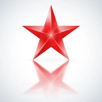 Red star on white background Stock Illustration