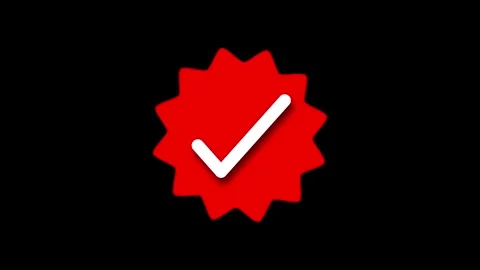 Red Starburst Badge with Checkmark Stock Footage 308087625