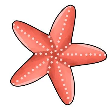 Red Starfish Isolated Summer Beach Icon Illustration Stock Illustration