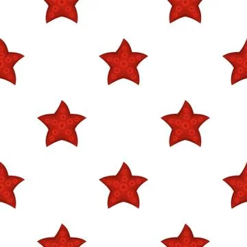 Red starfish pattern flat Illustrazione stock