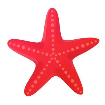 Red starfish seashell. Beach clipart,ocean star element concept. Stock vector Stock Illustration