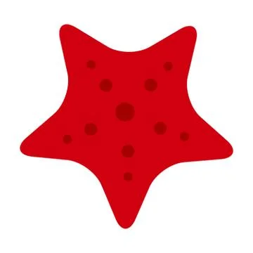 Red starfish vector flat isolated Stock Illustration