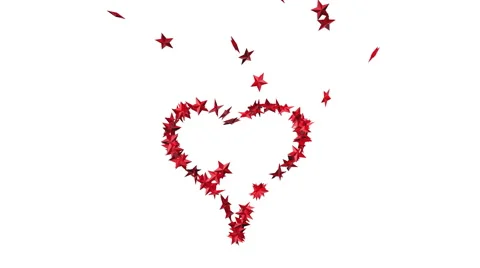 Red stars making one big heart Stock Footage 45981488