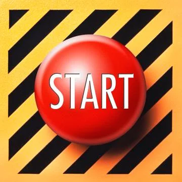 Red start button Illustrazione stock