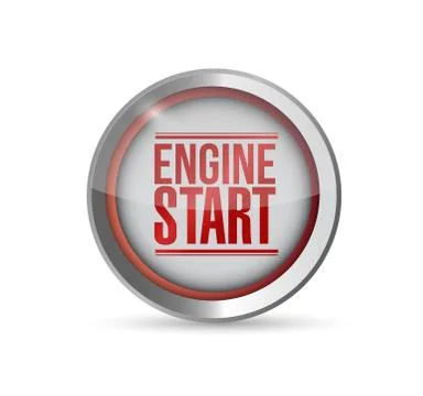 Red start engine button. illustration design graphic Stock Illustration