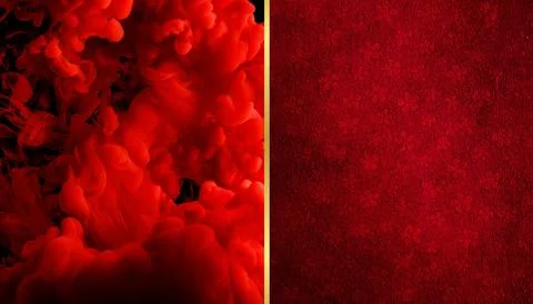 Red steam on a black background. Copy space. Stock Illustration