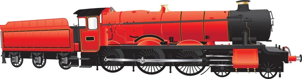 Red Steam Loco Stock Illustration