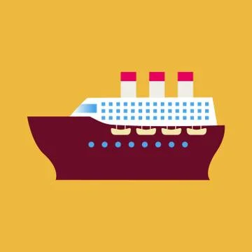 Red steamship Stock Illustration