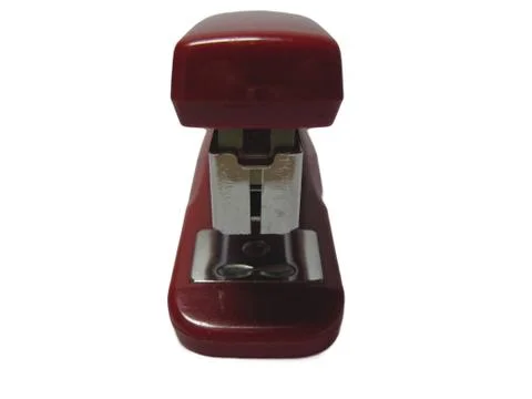 Red stepler isolated on the white background Stock Photos