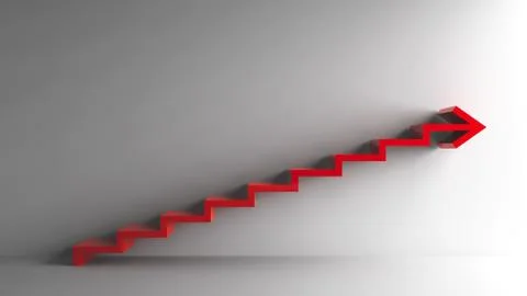Red steps with arrow Stock Illustration
