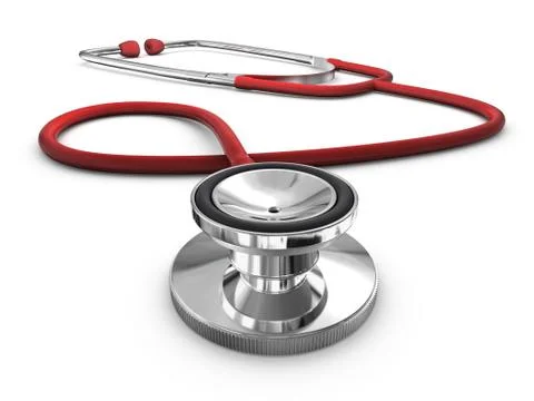 Red stethoscope Stock Illustration