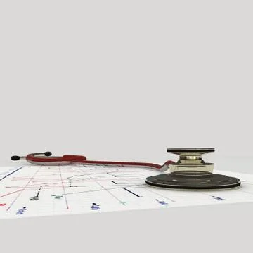 Red stethoscope Stock Illustration