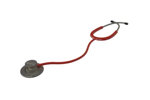Red stethoscope Stock Illustration