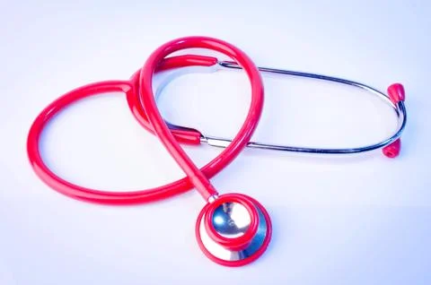 Red stethoscope Stock Photos