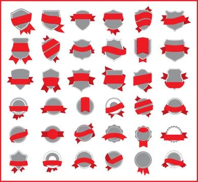 Red stickers (set 2) Stock Illustration