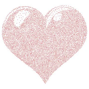 Red stipple dotted heart イラスト素材