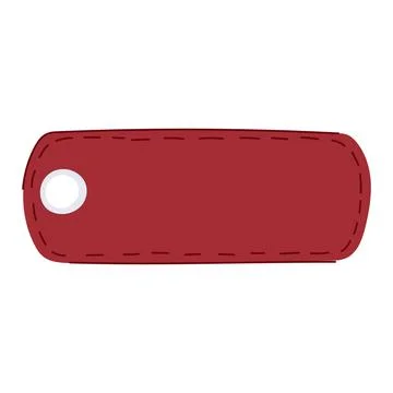 Red stitched blank leather tag for products Stock Illustration