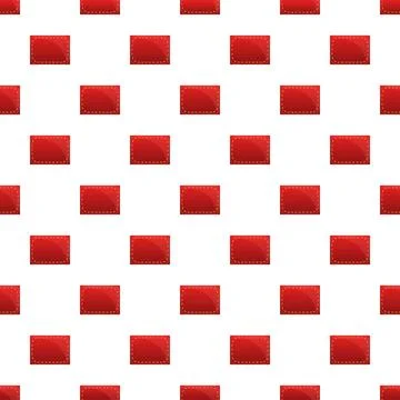 Red stitched denim patch pattern seamless background Ilustración de archivo