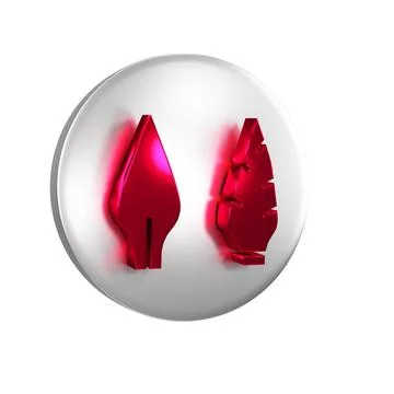 Red Stone age arrow head icon isolated on transparent background. Medieval .. Stock Illustration