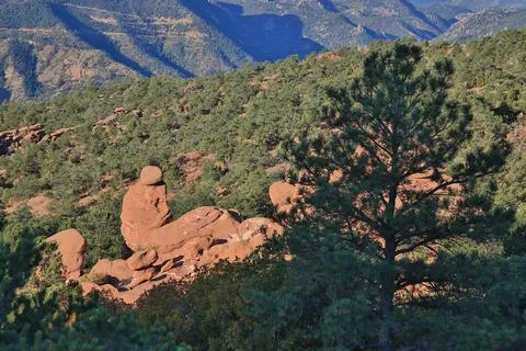 Red stone formation Stock Photos