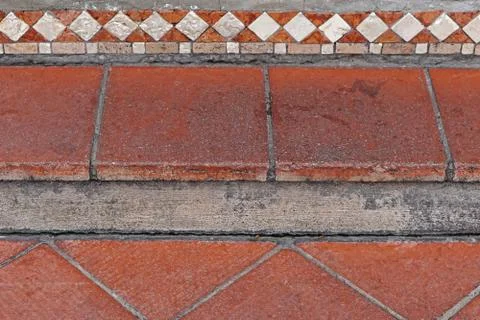 Red stone step Stock Photos