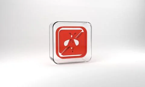 Red Stop bee icon isolated on grey background. Sweet natural food. Honeybee or Illustrazione stock
