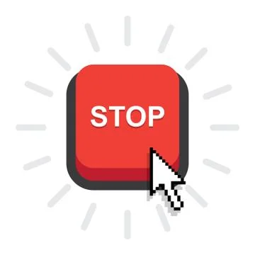 Red stop button Stock Illustration