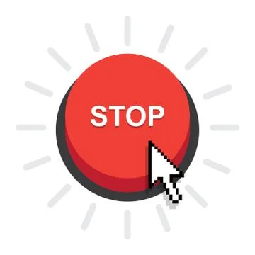Red stop button Stock Illustration