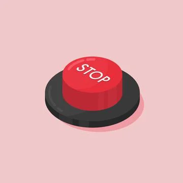 Red Stop button Illustrazione stock
