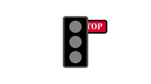 Red Stop Command Stock Footage 334237967