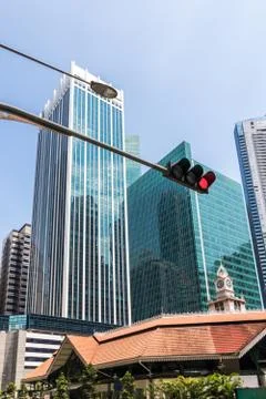 Red stop light 스톡 사진