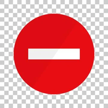 Red stop-mark icon. Vector. The background is transparent. Stock Illustration