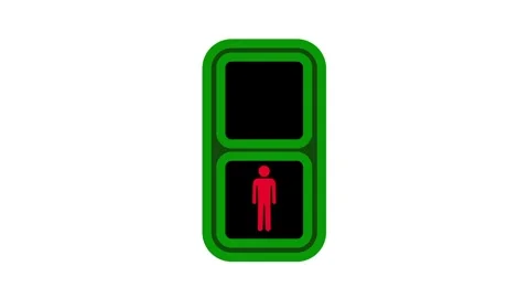 Red Stop Pedestrian Sign Stock Footage 334237952
