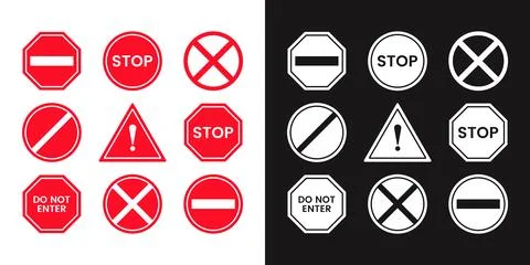 Red Stop sign icon, do not enter. Warning stop sign - stock vector Stock-Illustration