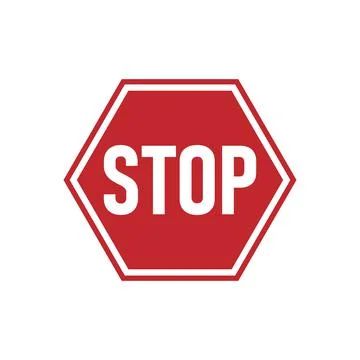 Red stop sign icon vector illustration. Red stop sign icon with text flat icon Stock Illustration