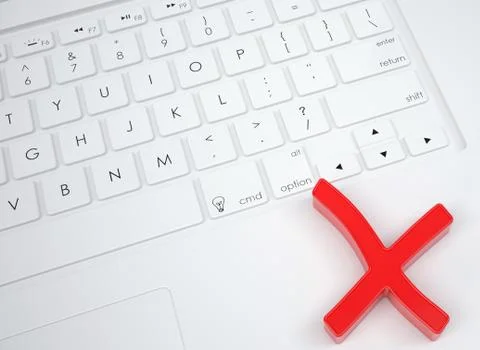 Red stop sign on the keyboard Stock Illustration