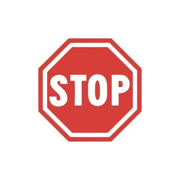 Red Stop Sign on White Background. Vector design. Stock Illustration
