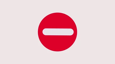 Red stop symbol animation in restriction... | Stock Video | Pond5