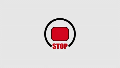 A red stop symbol inside a circular outline on a clean background. Stock Footage 337080814