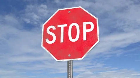 Red Stop Traffic Sign Background Stockbeeldmateriaal 346743189