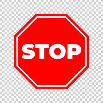 Red Stop Traffic Sign Icon Isolated on Transparent Background Stock Illustration